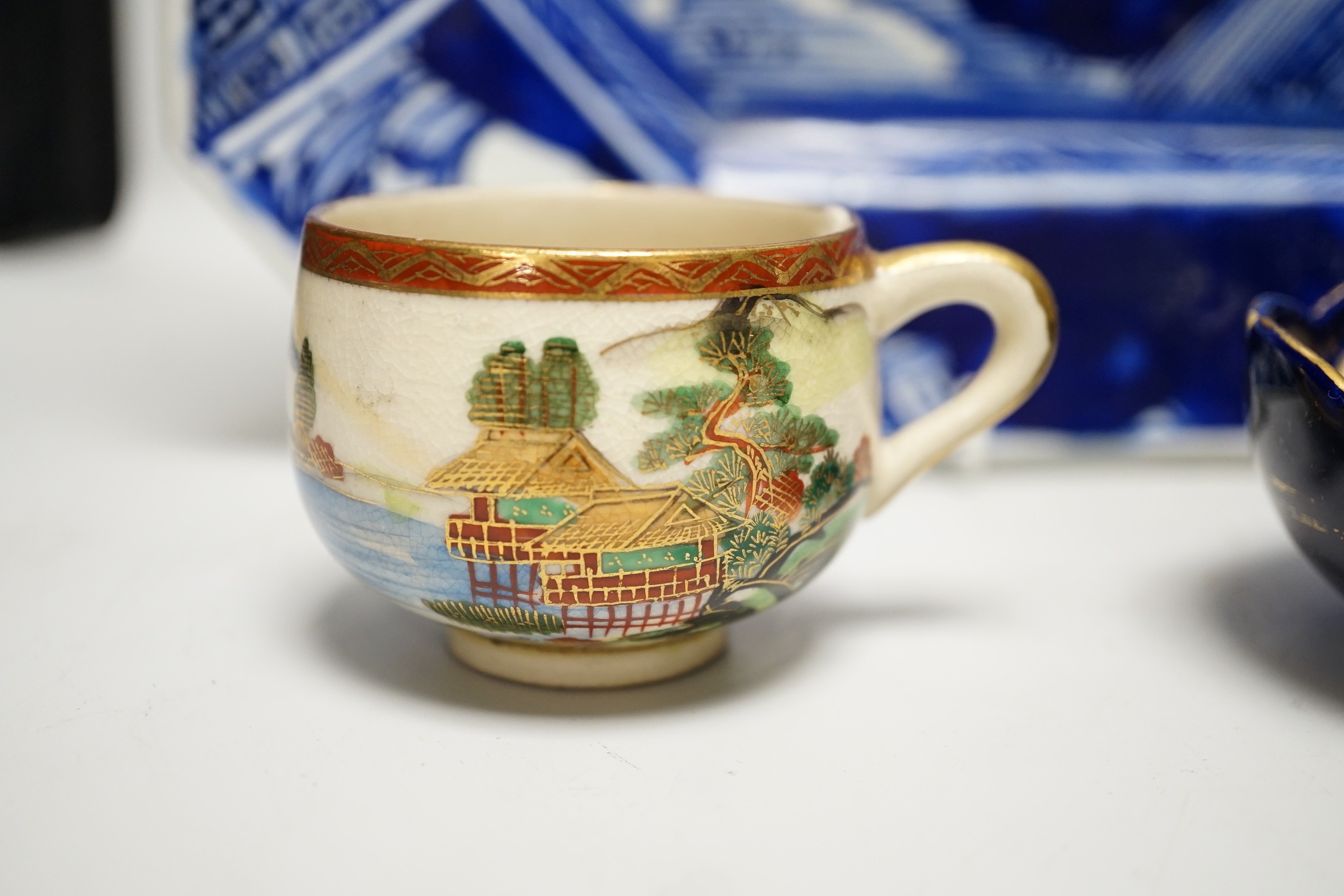A group of Japanese ceramics to include Satsuma, kutani etc.